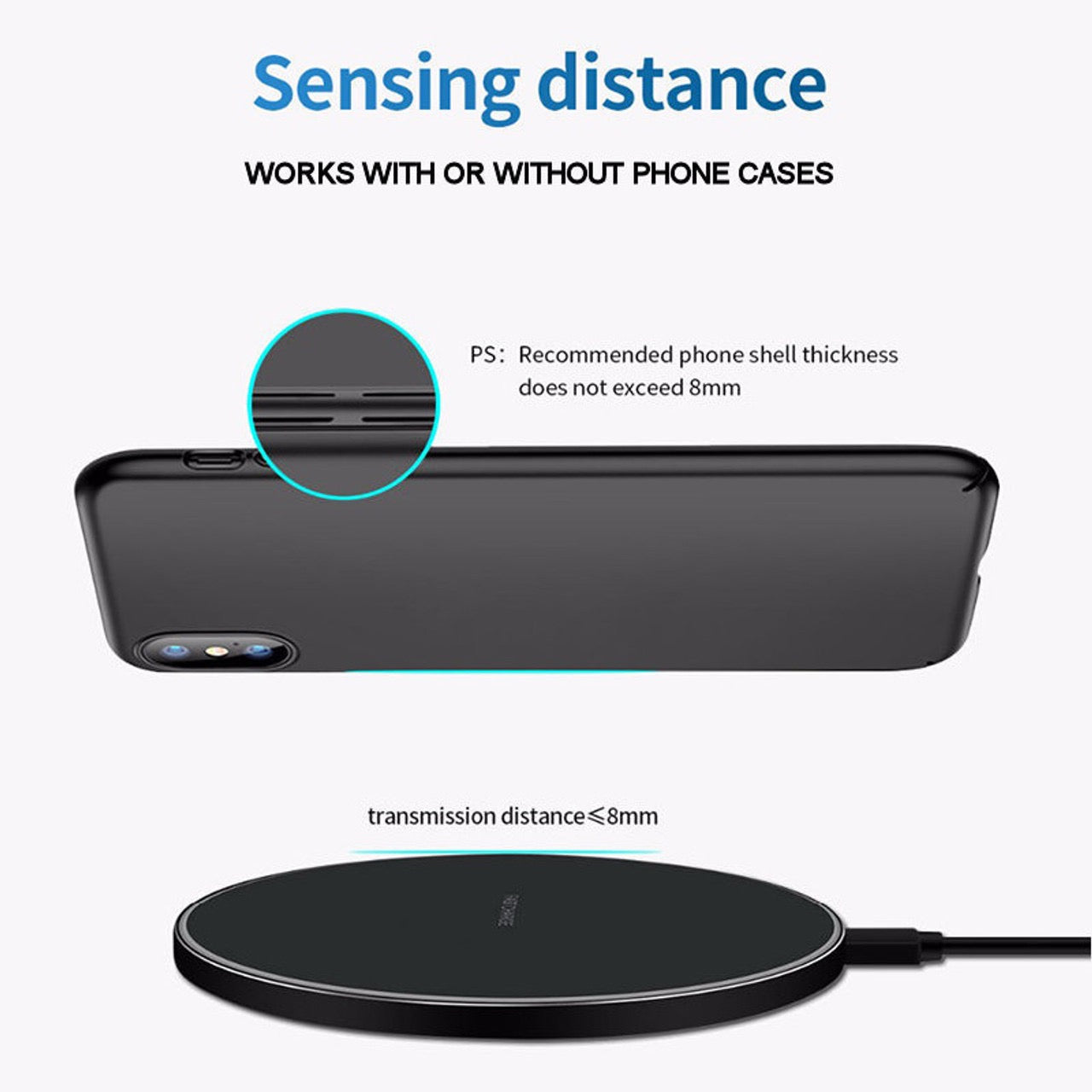 QI Standard Wireless Charger – 10W Fast Charging Pad, Universal Compatibility
