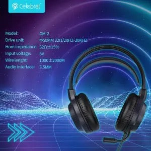 Gaming Headset with 50mm Drivers – 5.1 HD Surround, Noise Cancelling Mic, USB + 3.5mm