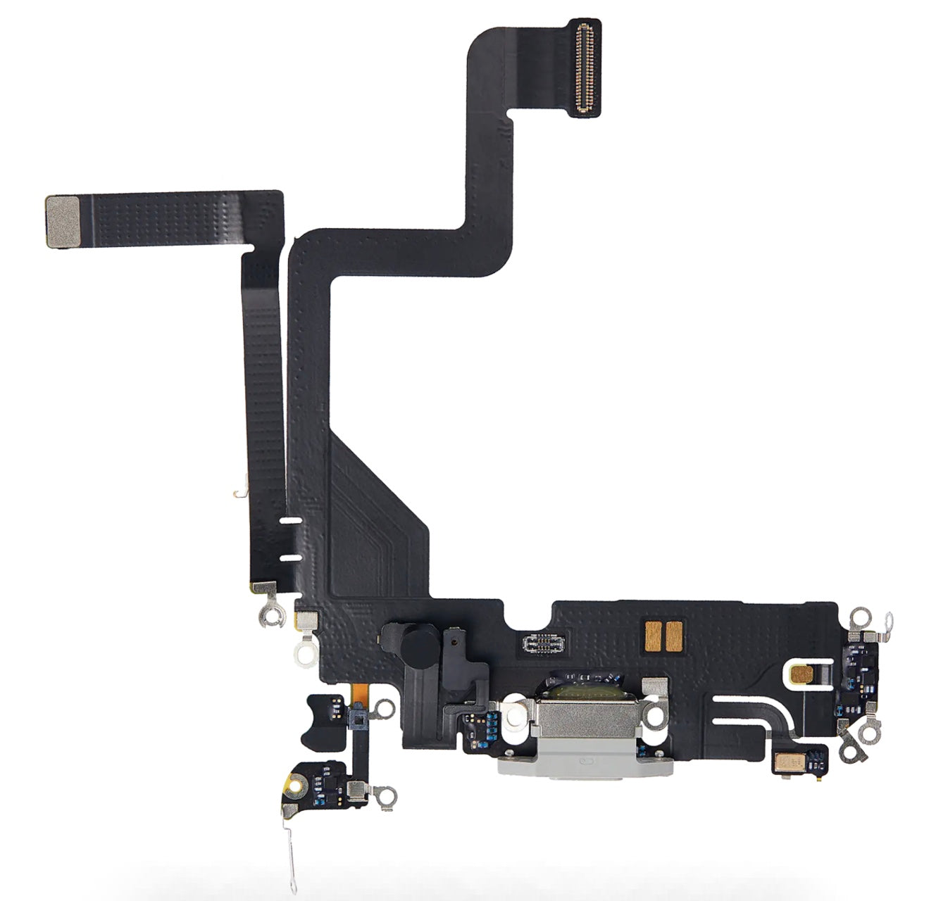 Charging Port Flex Cable Compatible with iPhone 14 Pro – Silver 8-Pin Port with Microphone | Models A2650 A2889 A2892 A2891