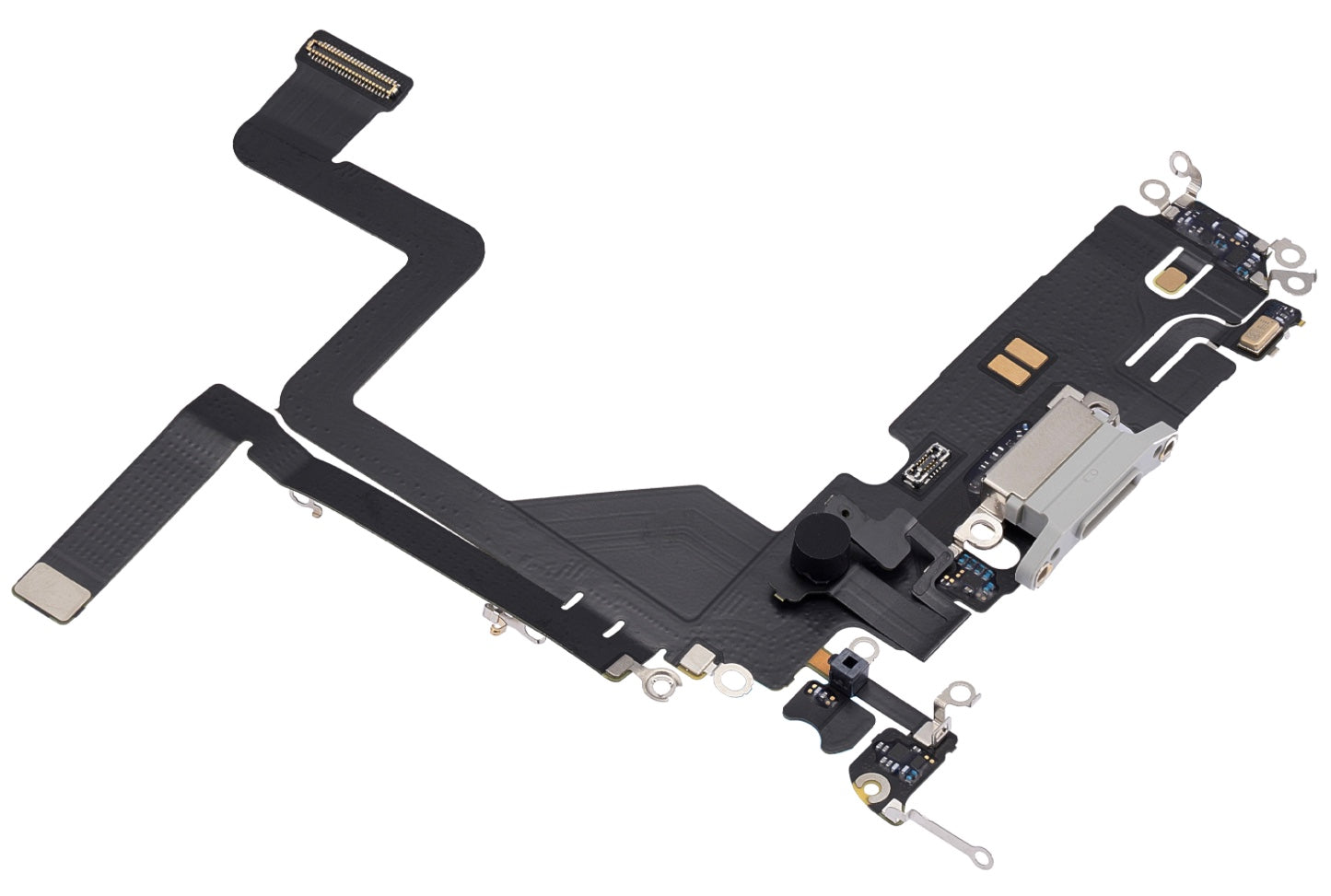 Charging Port Flex Cable Compatible with iPhone 14 Pro – Silver 8-Pin Port with Microphone | Models A2650 A2889 A2892 A2891