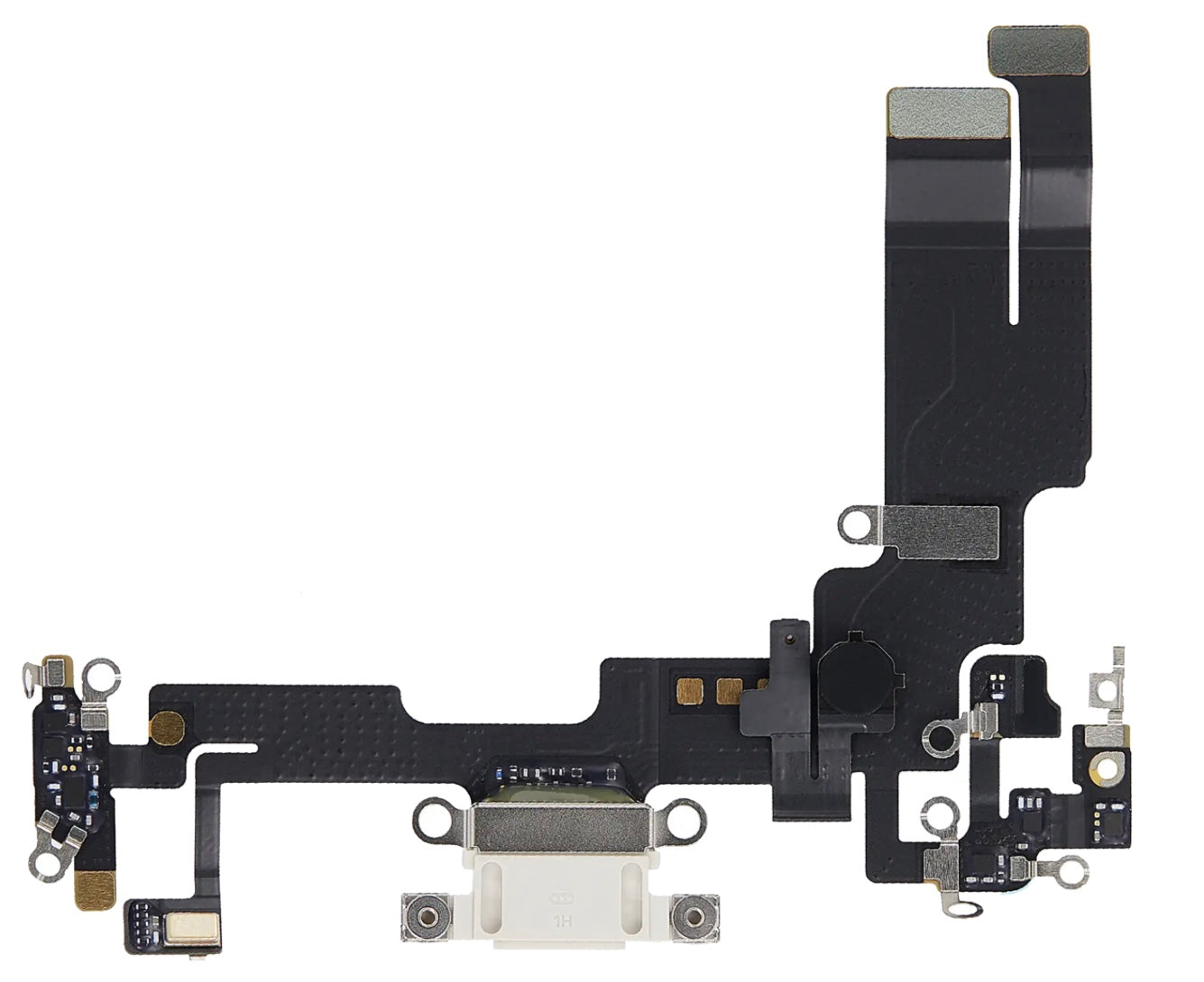 White Charging Port Flex Cable Compatible with iPhone 14 – 8-Pin Type Charging Connector & Microphone Assembly | A2881 A2631