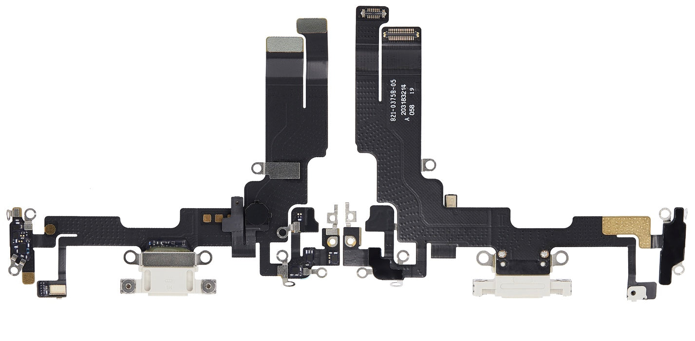 White Charging Port Flex Cable Compatible with iPhone 14 – 8-Pin Type Charging Connector & Microphone Assembly | A2881 A2631