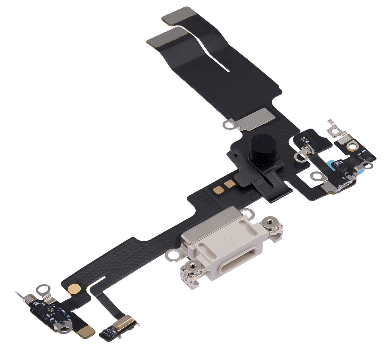 White Charging Port Flex Cable Compatible with iPhone 14 – 8-Pin Type Charging Connector & Microphone Assembly | A2881 A2631
