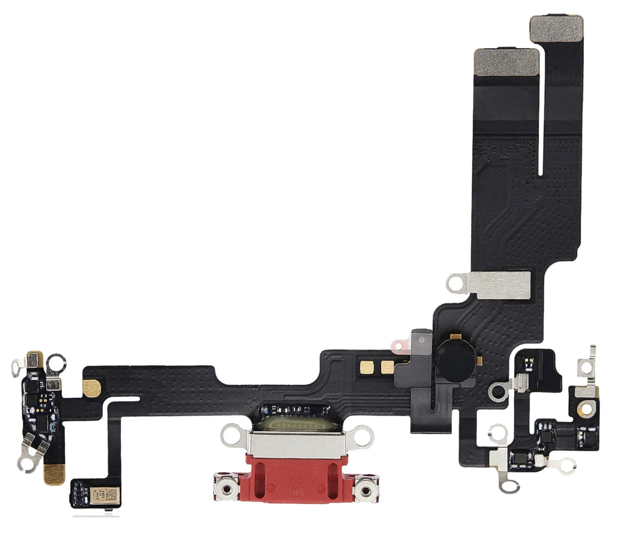 Red Charging Port Flex Cable Compatible with iPhone 14 – 8-Pin Type Charging Connector & Microphone Assembly | A2881 A2631