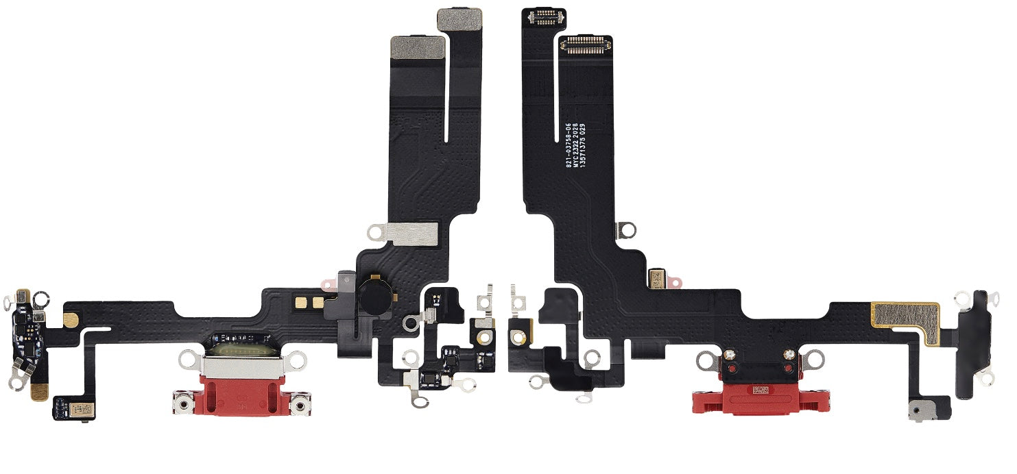 Red Charging Port Flex Cable Compatible with iPhone 14 – 8-Pin Type Charging Connector & Microphone Assembly | A2881 A2631