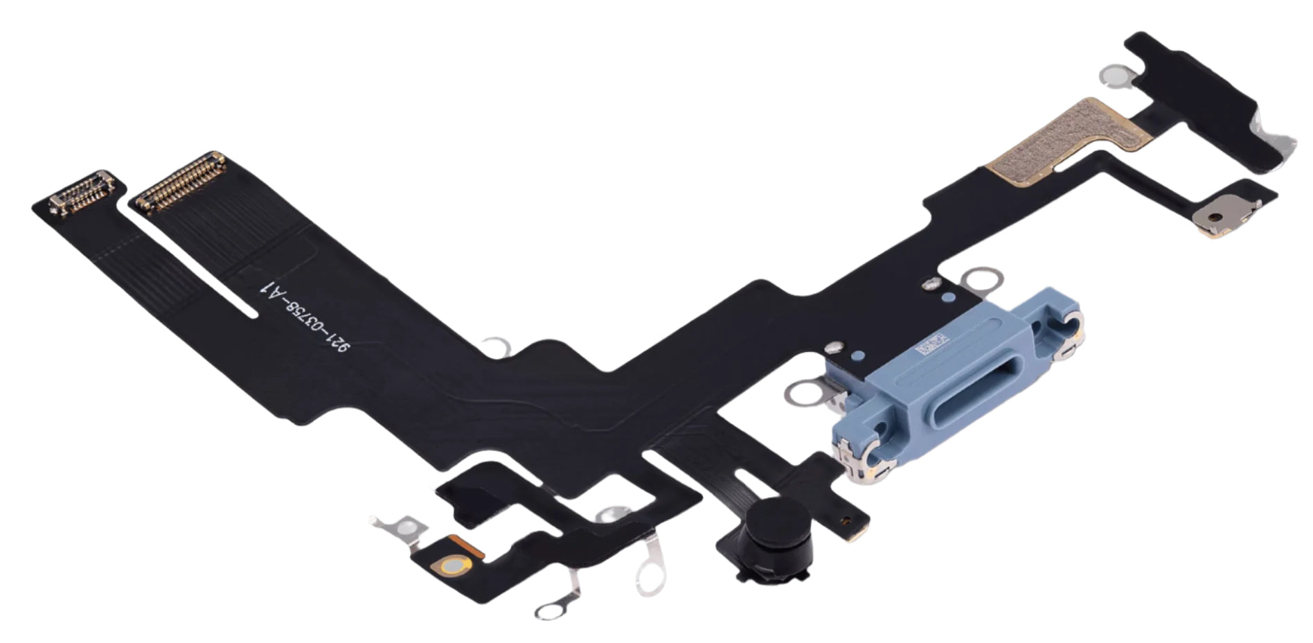 Blue Charging Port Flex Cable Compatible with iPhone 14 – 8-Pin Type Charging Connector & Microphone Assembly | A2881 A2631