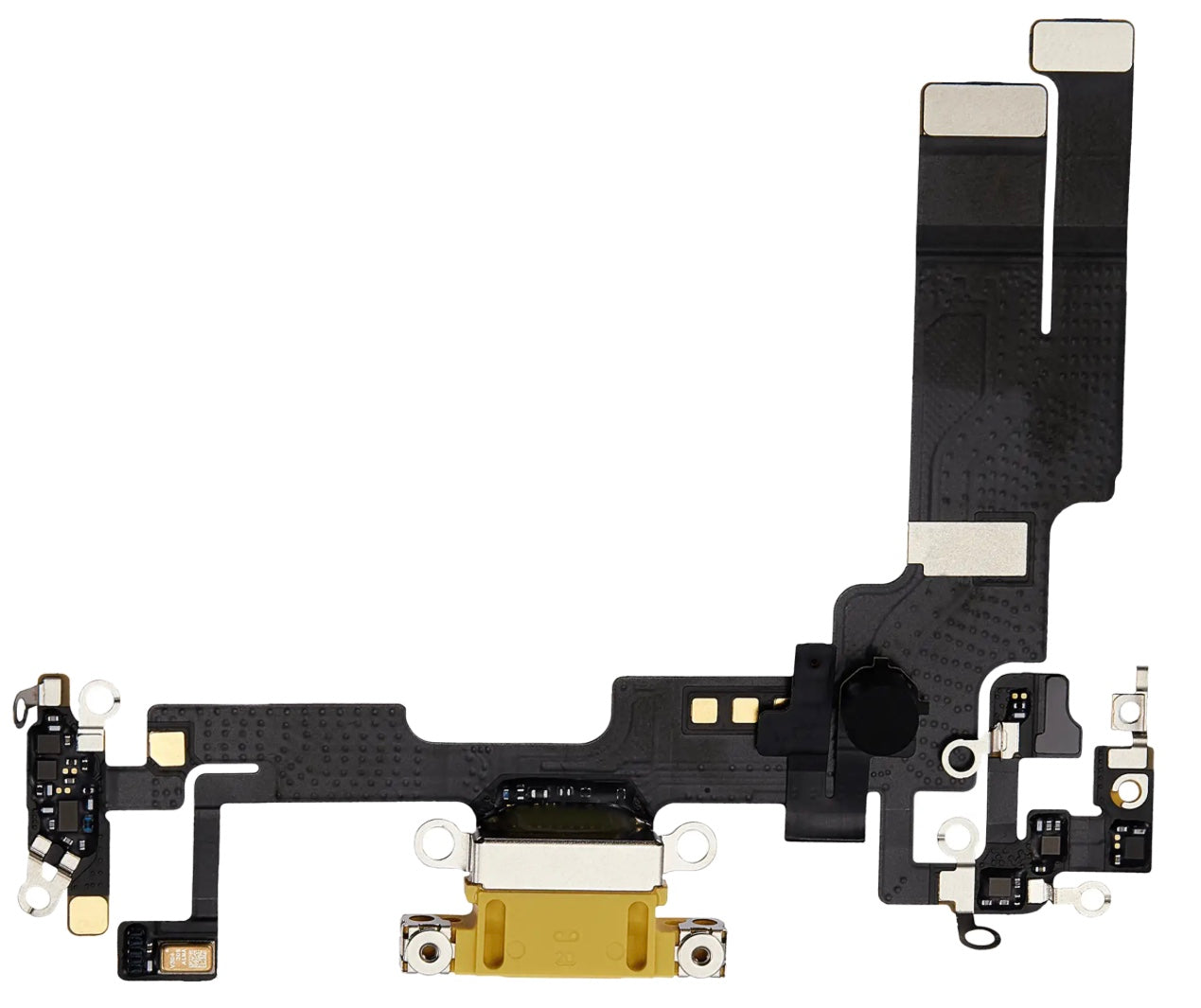 Yellow Charging Port Flex Cable Compatible with iPhone 14 – 8-Pin Type Charging Connector & Microphone Assembly | A2881 A2631