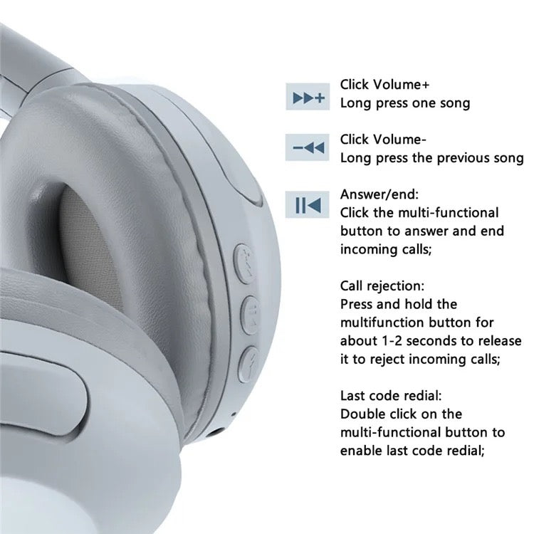 V5.2 Wireless Headphones – 40mm Drivers, 20H Playtime, Stereo Sound