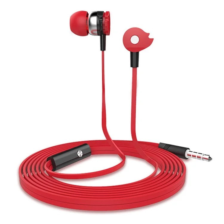 3.5mm Wired Earphones – 10mm Drivers, TPE Flat Cable, Inline Controls
