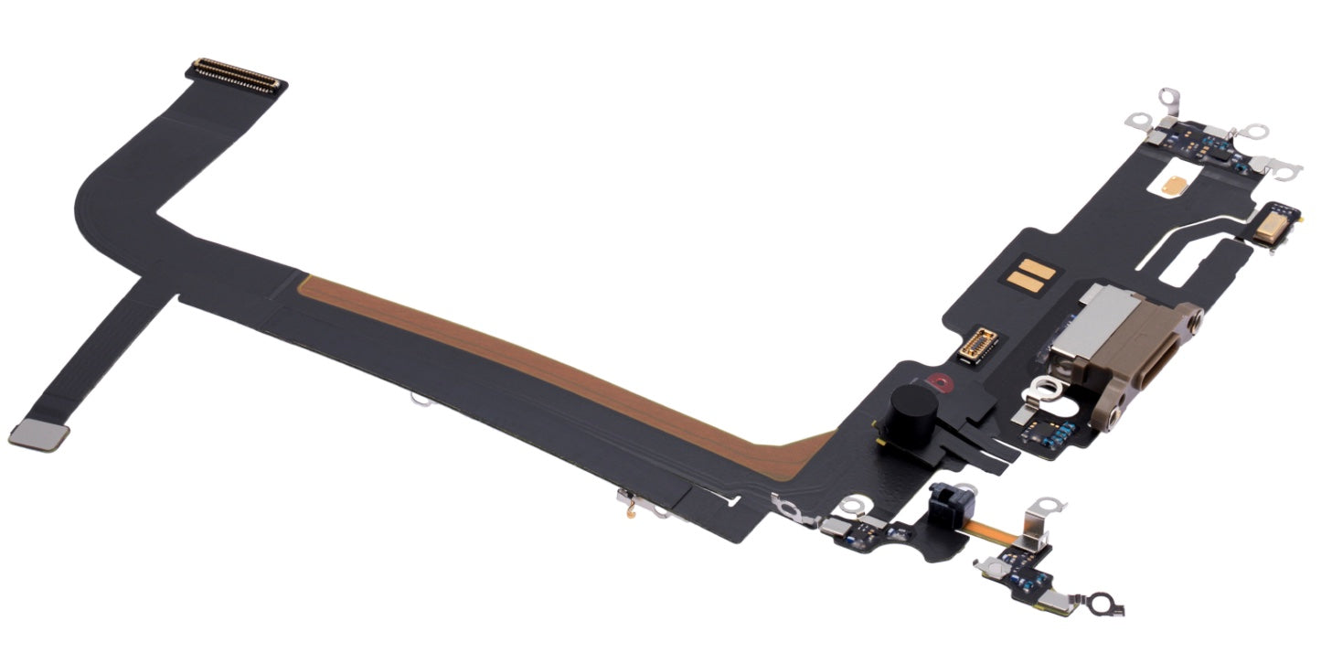 Charging Port Flex Cable Compatible with iPhone 13 Pro Max – Gold | Internal Charging Connector with Microphone | A2484 A2641 A2643 A2644 A2645