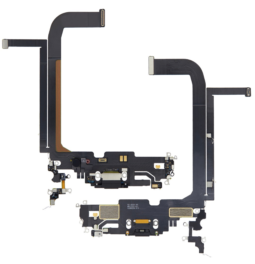 Charging Port Flex Cable Compatible with iPhone 13 Pro Max – Black | Internal Charging Connector with Microphone | A2484 A2641 A2643 A2644 A2645