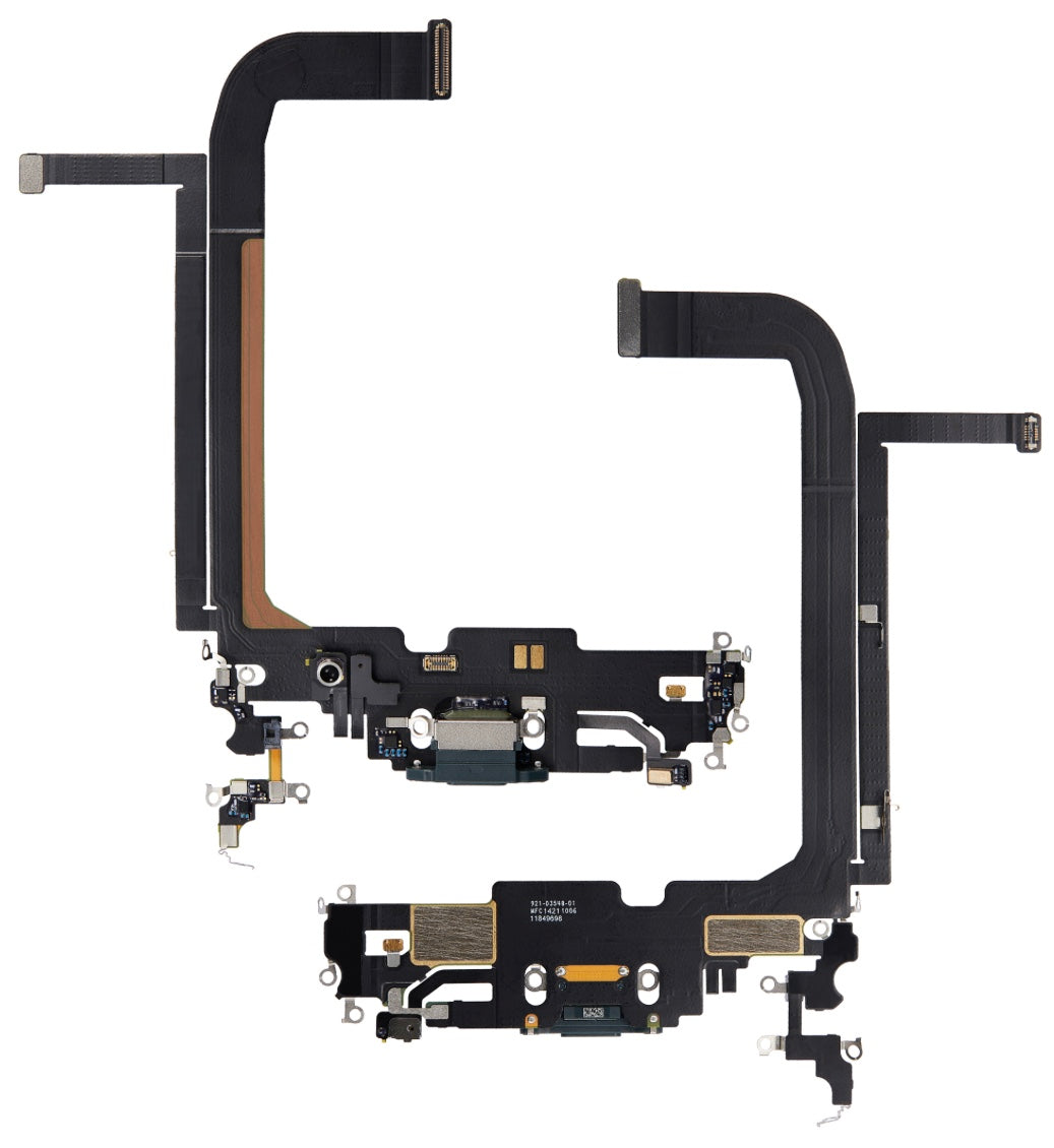 Charging Port Flex Cable Compatible with iPhone 13 Pro Max – Green | Internal Charging Connector with Microphone | A2484 A2641 A2643 A2644 A2645
