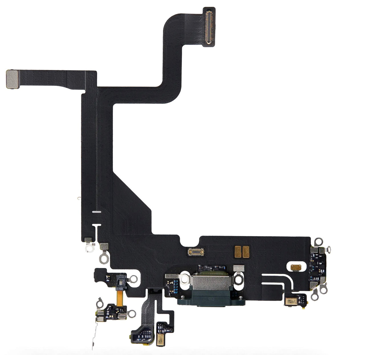 Charging Port Flex Cable Compatible with iPhone 13 Pro – Green | USB Connector + Microphone | A2483 A2636 A2638 A2639 A2640