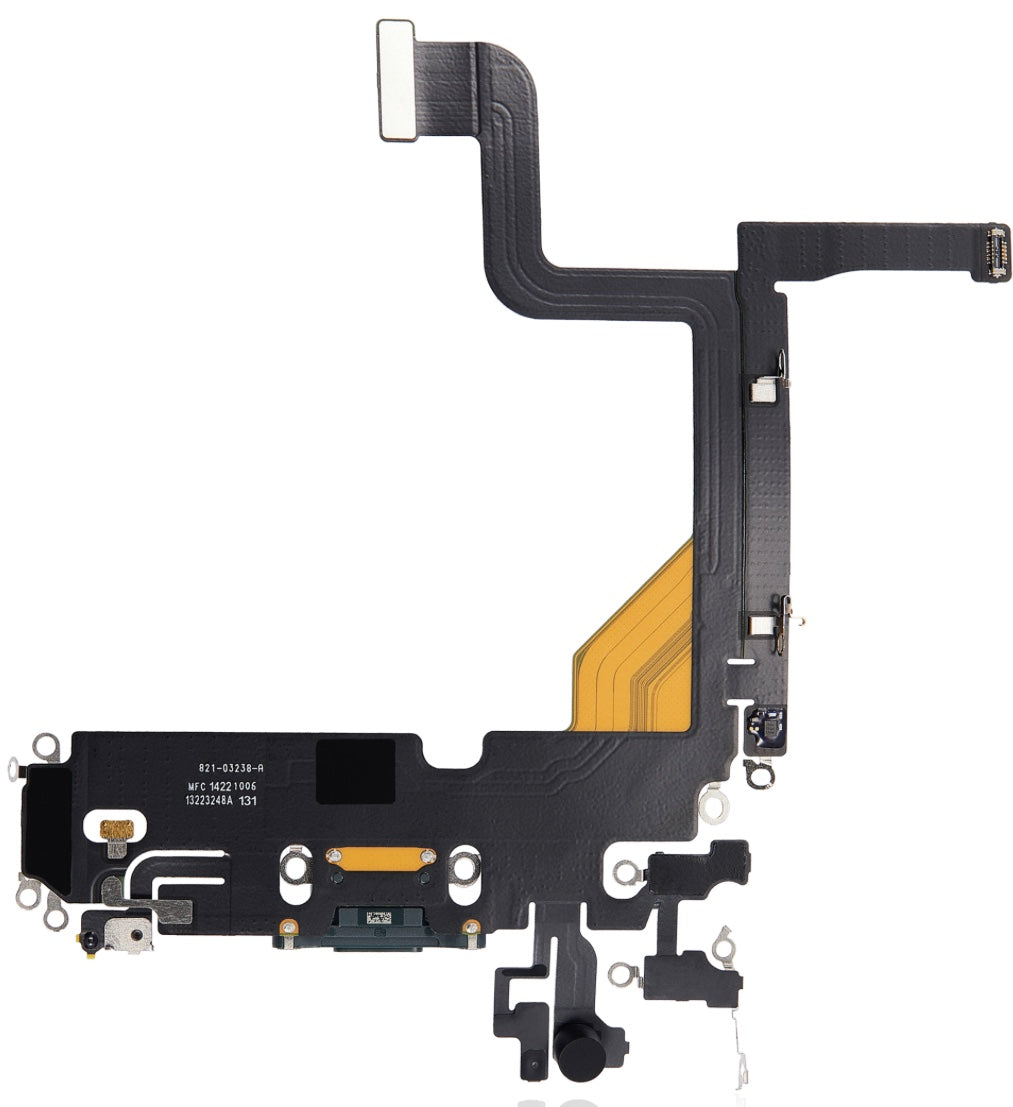 Charging Port Flex Cable Compatible with iPhone 13 Pro – Green | USB Connector + Microphone | A2483 A2636 A2638 A2639 A2640