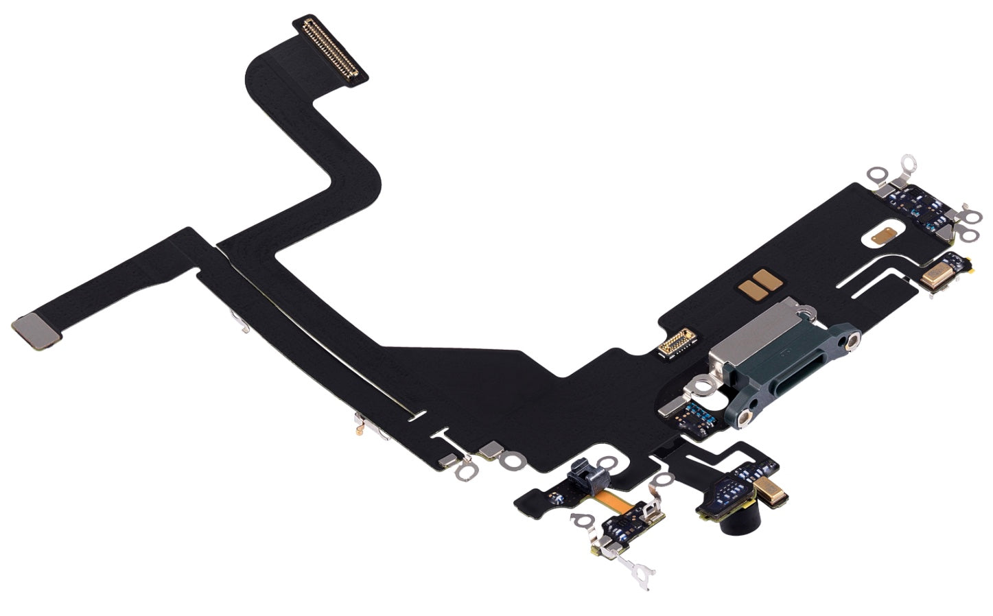 Charging Port Flex Cable Compatible with iPhone 13 Pro – Green | USB Connector + Microphone | A2483 A2636 A2638 A2639 A2640