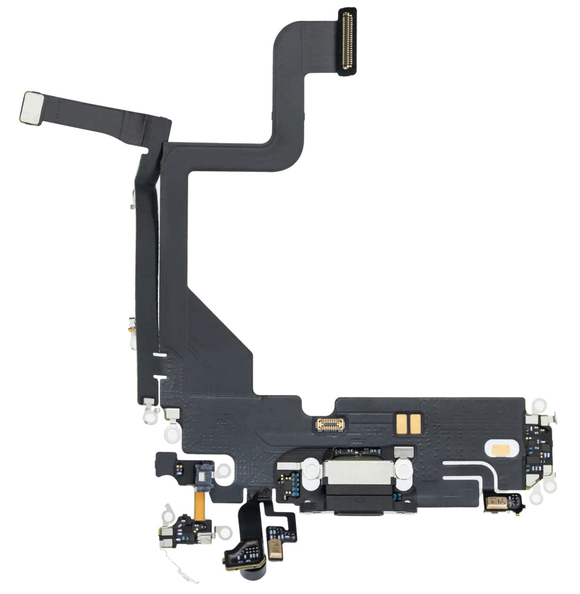 Charging Port Flex Cable Compatible with iPhone 13 Pro – Black | USB Connector + Microphone | A2483 A2636 A2638 A2639 A2640