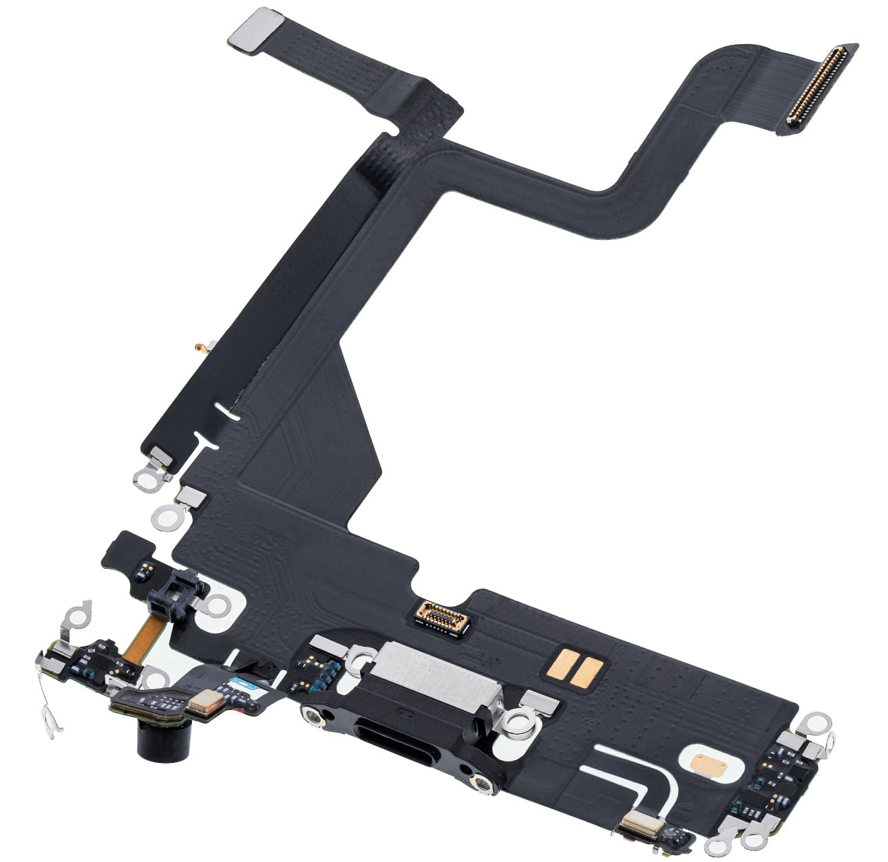 Charging Port Flex Cable Compatible with iPhone 13 Pro – Black | USB Connector + Microphone | A2483 A2636 A2638 A2639 A2640