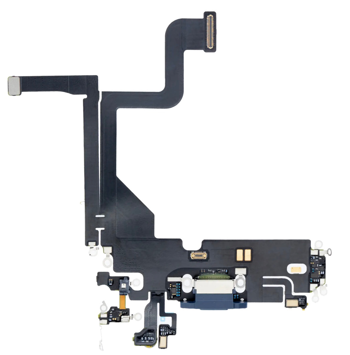 Charging Port Flex Cable Compatible with iPhone 13 Pro – Blue | USB Connector + Microphone | A2483 A2636 A2638 A2639 A2640