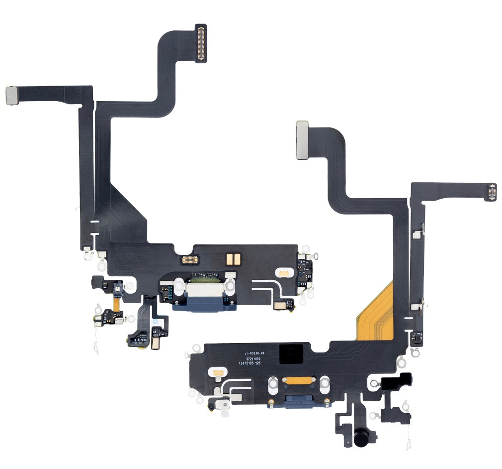 Charging Port Flex Cable Compatible with iPhone 13 Pro – Blue | USB Connector + Microphone | A2483 A2636 A2638 A2639 A2640