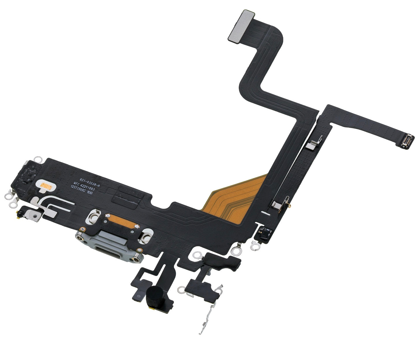 Charging Port Flex Cable Compatible with iPhone 13 Pro – Silver | USB Connector + Microphone | A2483 A2636 A2638 A2639 A2640