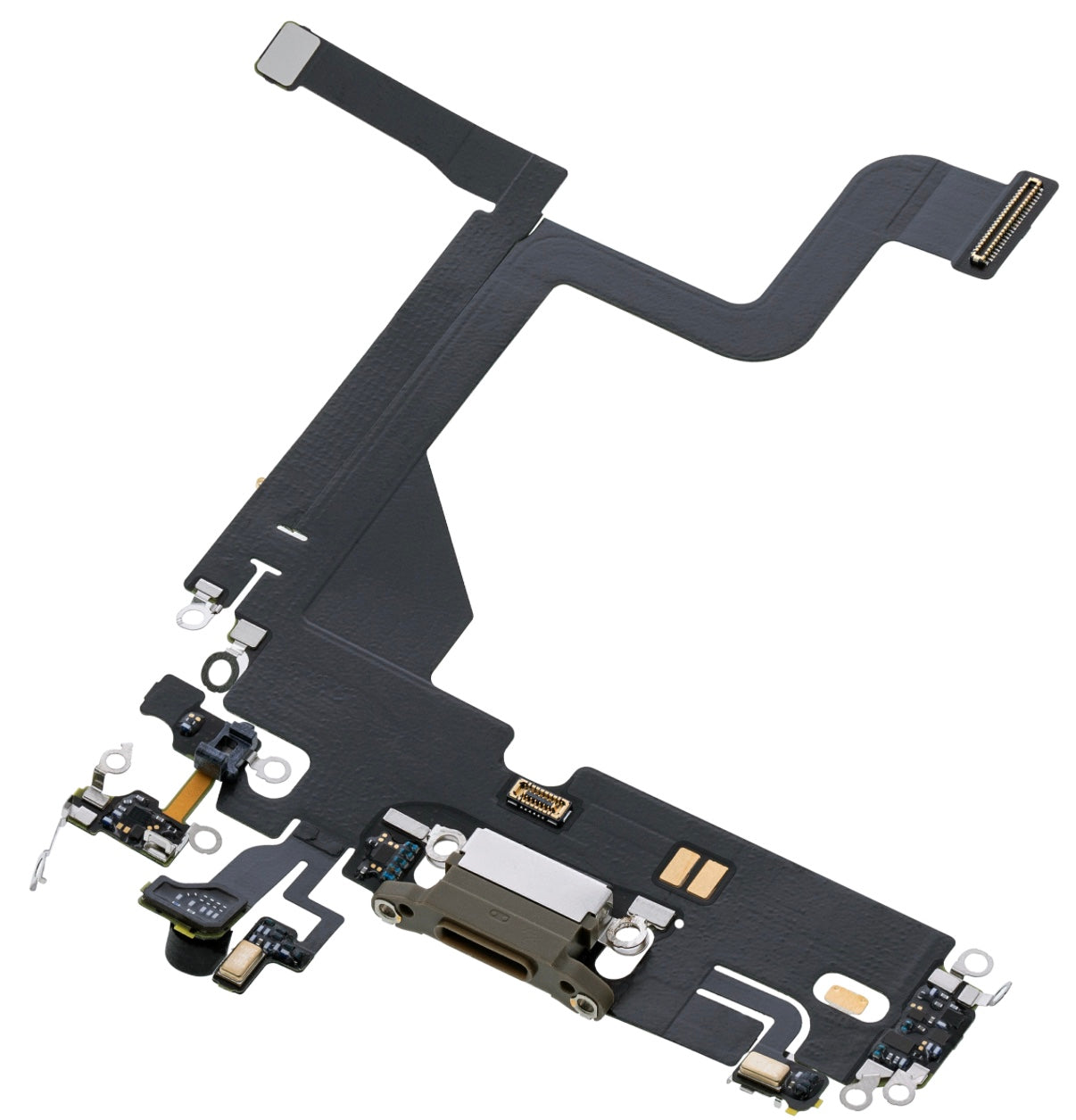 Charging Port Flex Cable Compatible with iPhone 13 Pro – Gold | USB Connector + Microphone | A2483 A2636 A2638 A2639 A2640