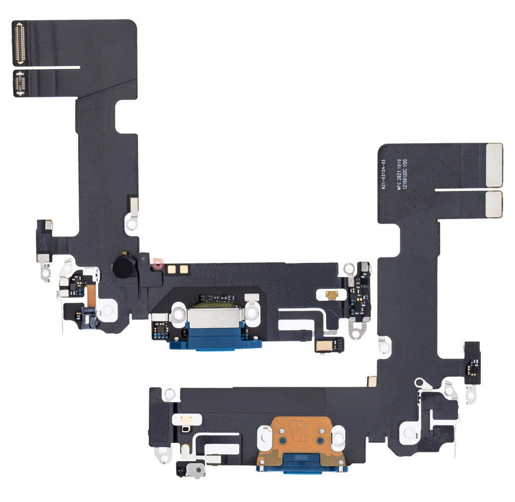 Charging Port Flex Cable Compatible with iPhone 13 – Blue USB + Microphone Flex | A2482 A2631 A2633 A2634 A2635