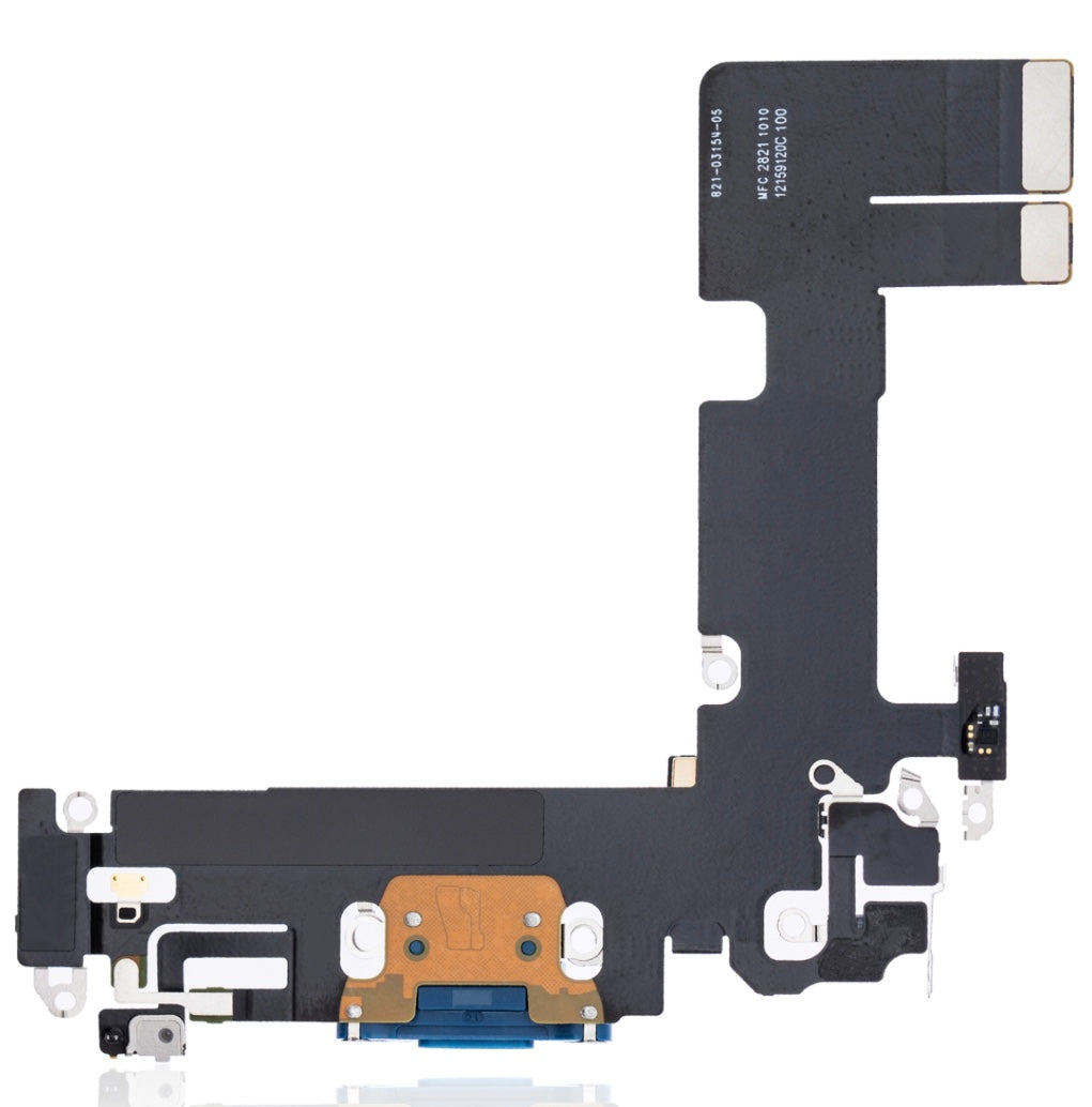 Charging Port Flex Cable Compatible with iPhone 13 – Blue USB + Microphone Flex | A2482 A2631 A2633 A2634 A2635