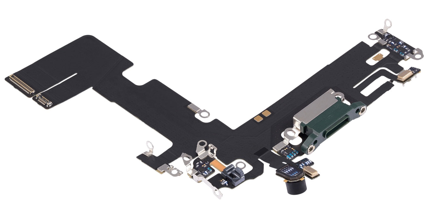 Charging Port Flex Cable Compatible with iPhone 13 – Green USB + Microphone Flex | A2482 A2631 A2633 A2634 A2635