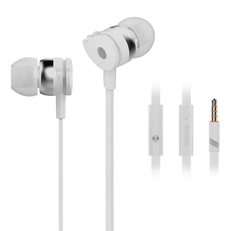 3.5mm Wired Earphones – 10mm Drivers, TPE Flat Cable, Inline Controls