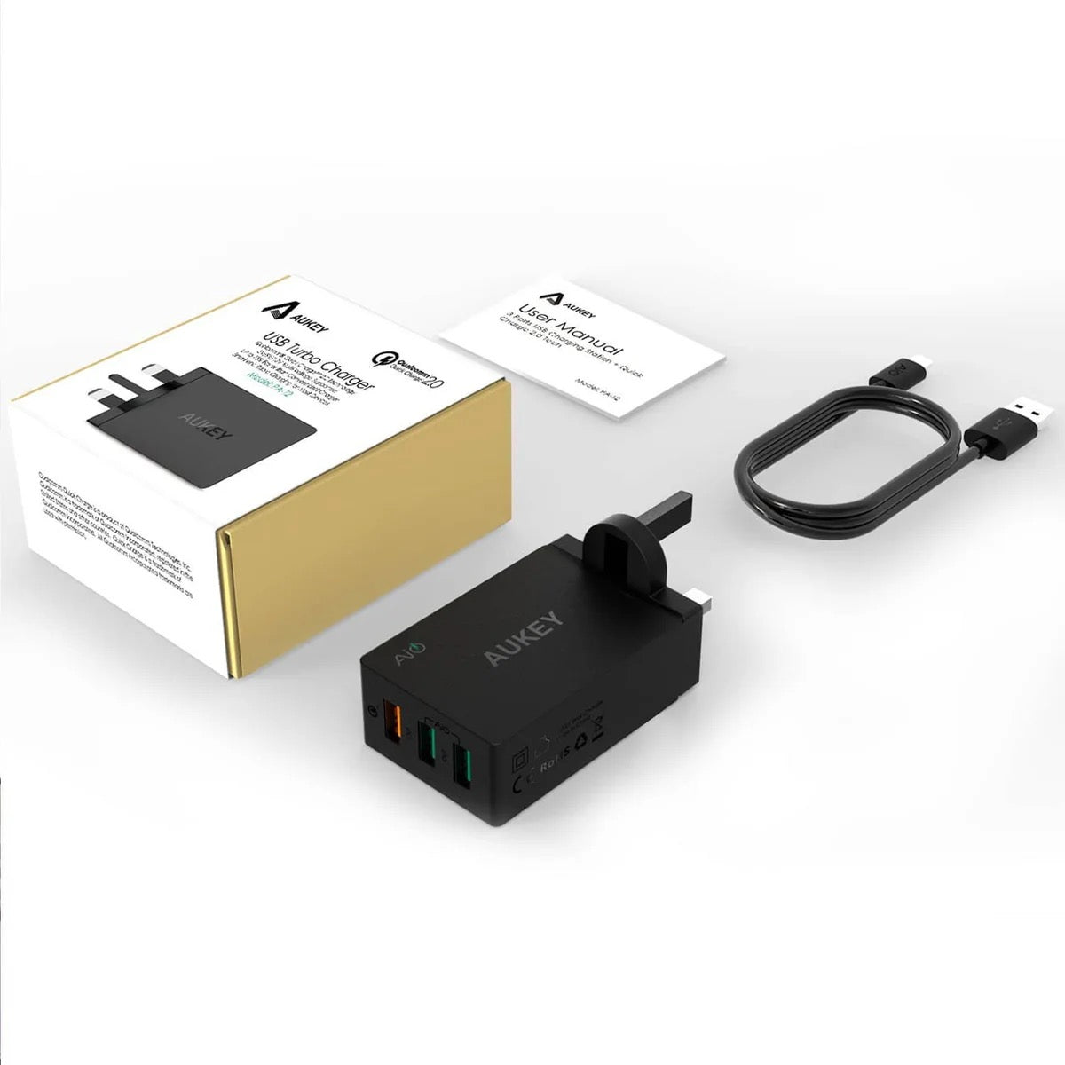 AUKEY USB Turbo Charger – QuickCharge 2.0, Multi-Voltage Fast Charging