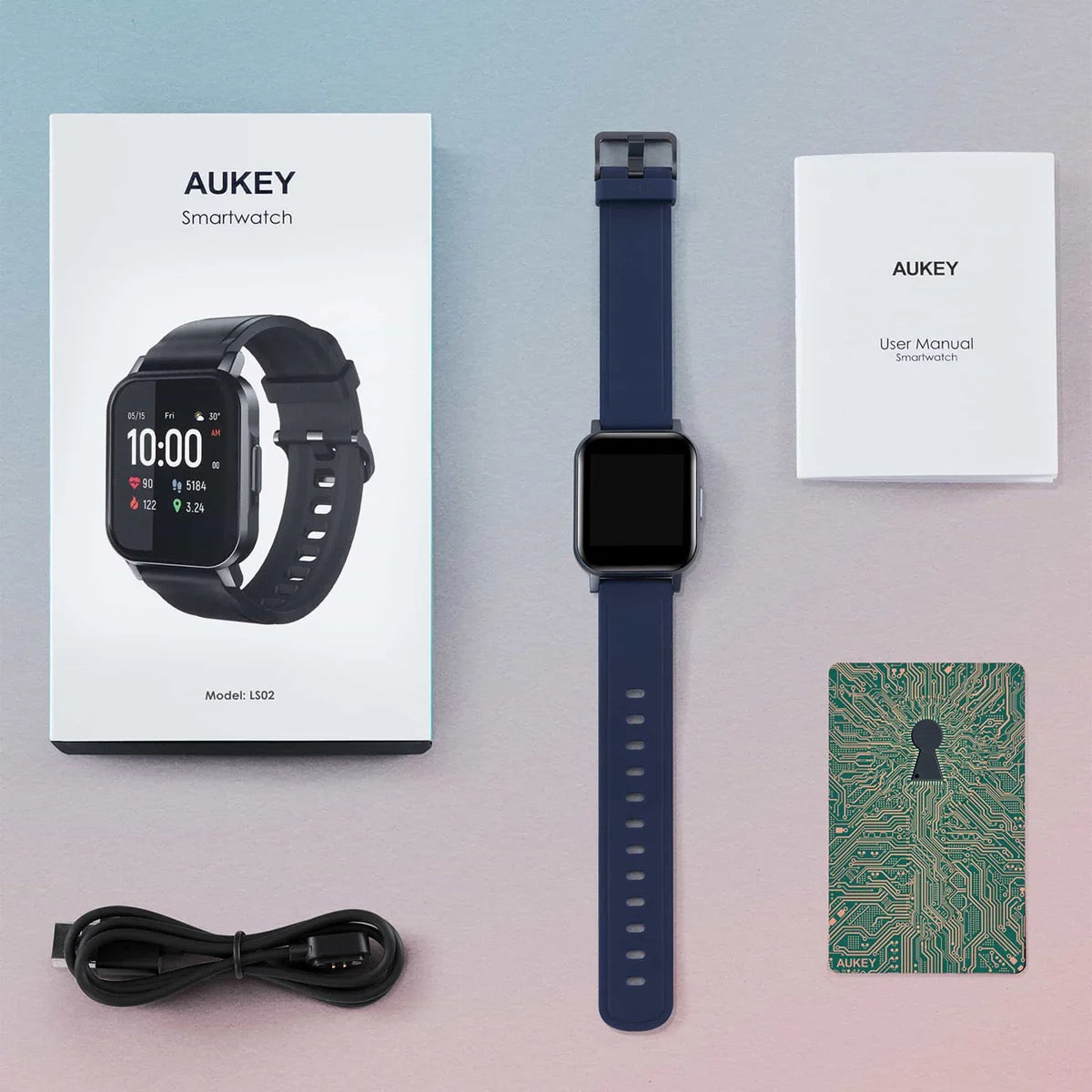 AUKEY Smartwatch – Fitness Tracker with Heart Rate, Sleep & Notifications