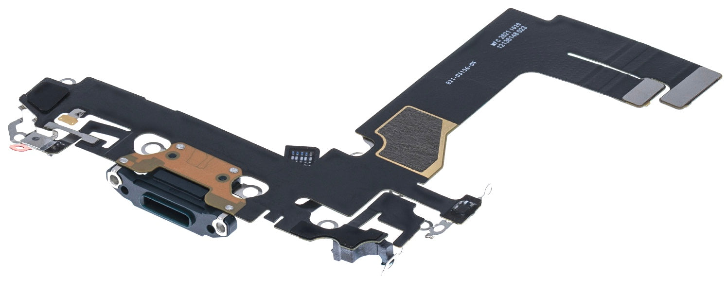 Charging Port Flex Cable Compatible with iPhone 13 Mini – Black USB + Microphone Connector | A2628 A2630 A2629