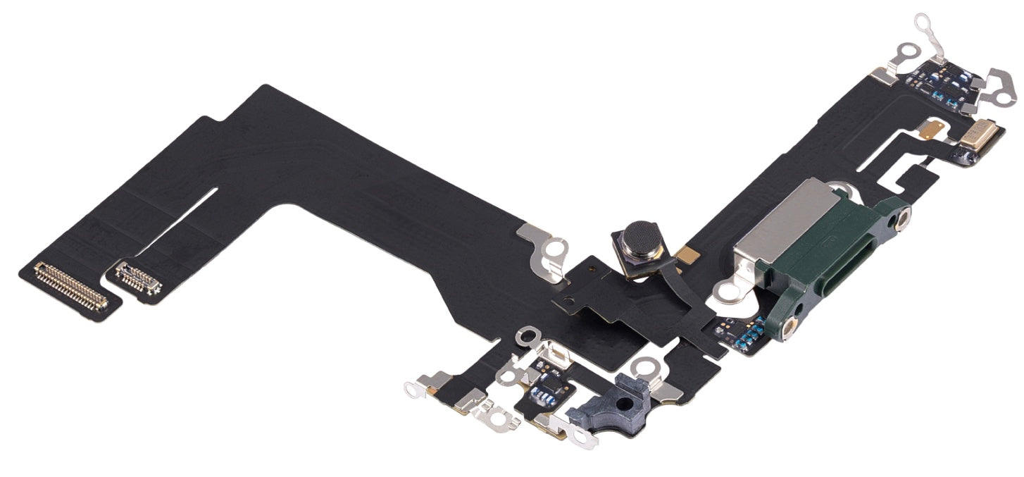 Charging Port Flex Cable Compatible with iPhone 13 Mini – Green USB + Microphone Connector | A2628 A2630 A2629