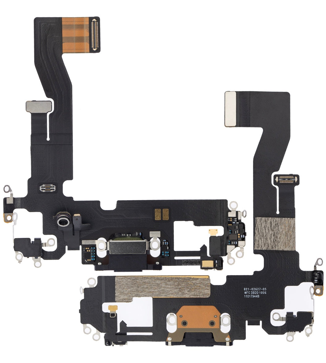 Charging Port Flex Cable Compatible with iPhone 12 Pro – Black USB Connector with Microphone | A2341 A2406 A2407 A2408