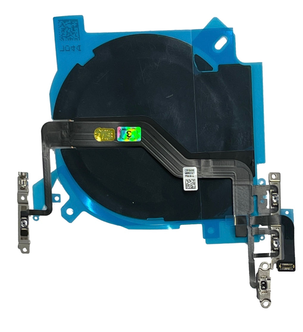 NFC with Power & Volume Flex Cable Compatible with iPhone 12 / 12 Pro – Wireless Coil & Side Button Strip | A2172 A2402 A2403 A2404 A2341 A2406 A2407 A2408