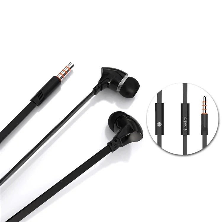 Wired Earphones with Function Buttons | 3.5mm Jack | 10mm Drivers | Tangle-Free Flat Cable