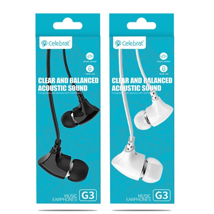 Wired Earphones with Function Buttons | 3.5mm Jack | 10mm Drivers | Tangle-Free Flat Cable