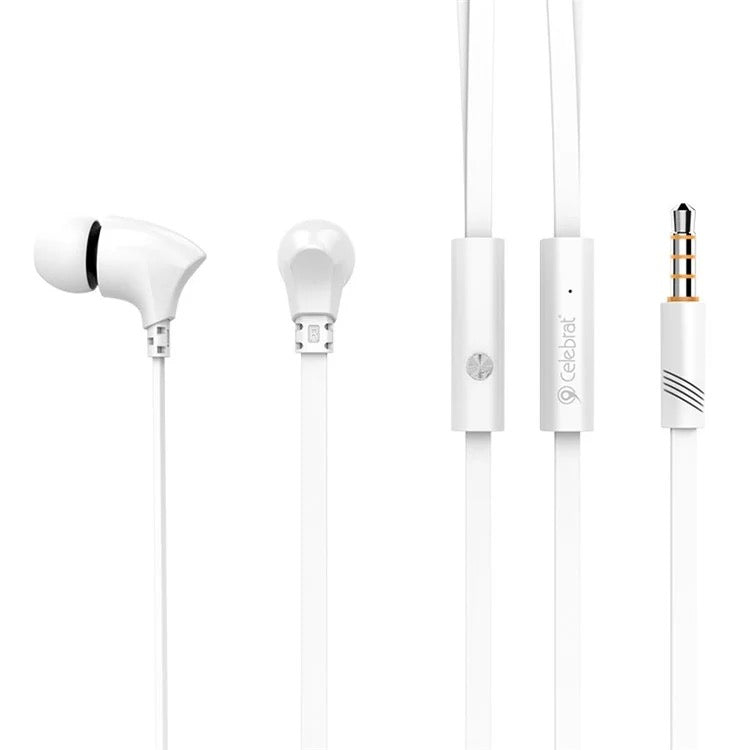 Wired Earphones with Function Buttons | 3.5mm Jack | 10mm Drivers | Tangle-Free Flat Cable