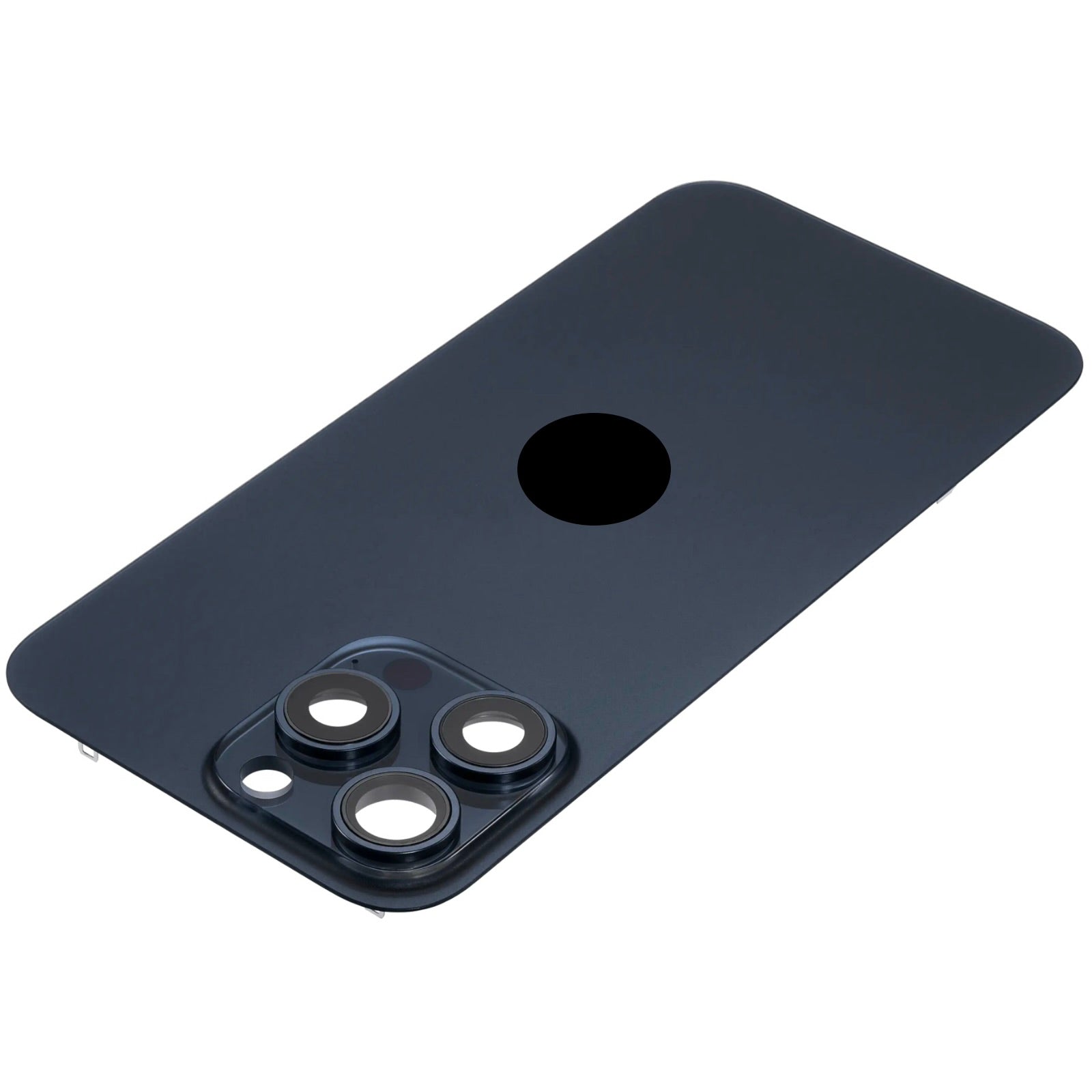 Magnetic Back Glass Housing with Steel Plate – Compatible with iPhone 15 Pro Max – Titanium Blue