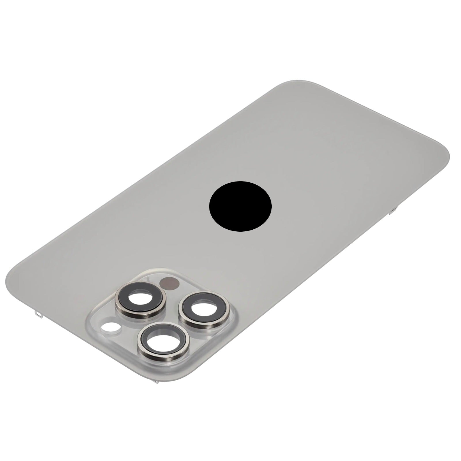 Magnetic Back Glass Housing with Steel Plate – Compatible with iPhone 15 Pro Max – Titanium Natural
