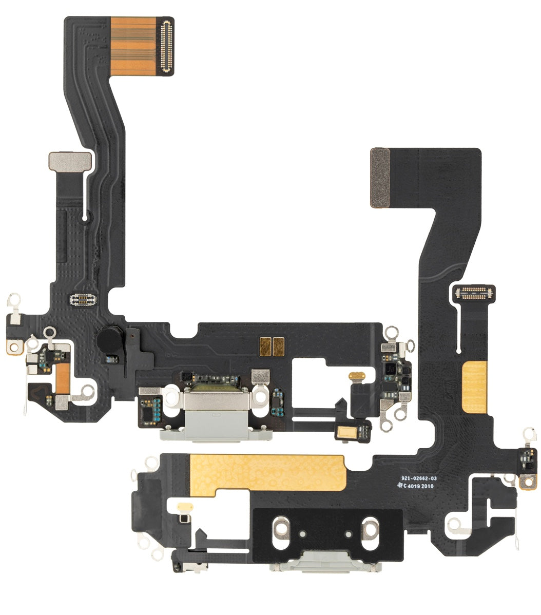 Charging Port Flex Cable Compatible with iPhone 12 – White USB Connector with Microphone | A2172 A2402 A2403 A2404