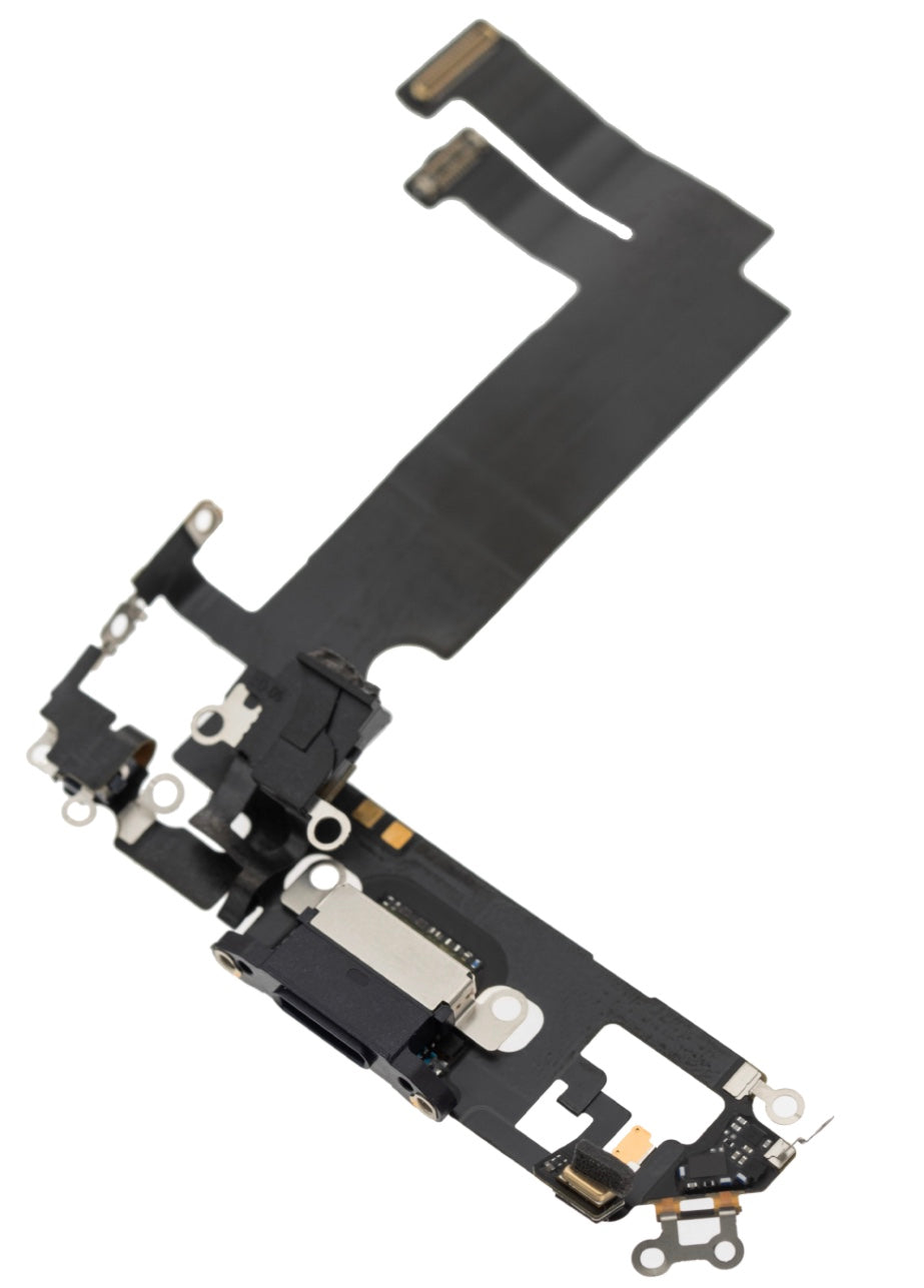 Charging Port Flex Cable Compatible with iPhone 12 Mini – Black USB Connector with Microphone | A2176 A2398 A2399 A2400