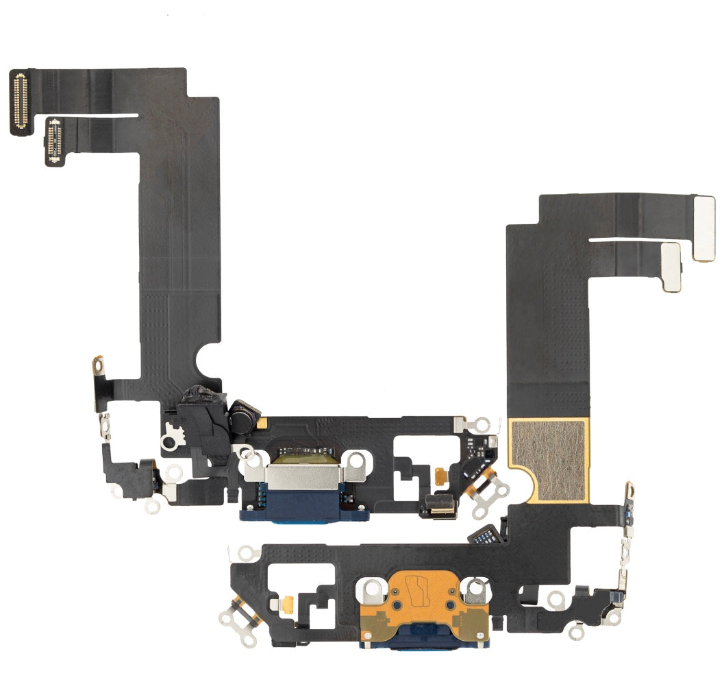 Charging Port Flex Cable Compatible with iPhone 12 Mini – Blue USB Connector with Microphone | A2176 A2398 A2399 A2400