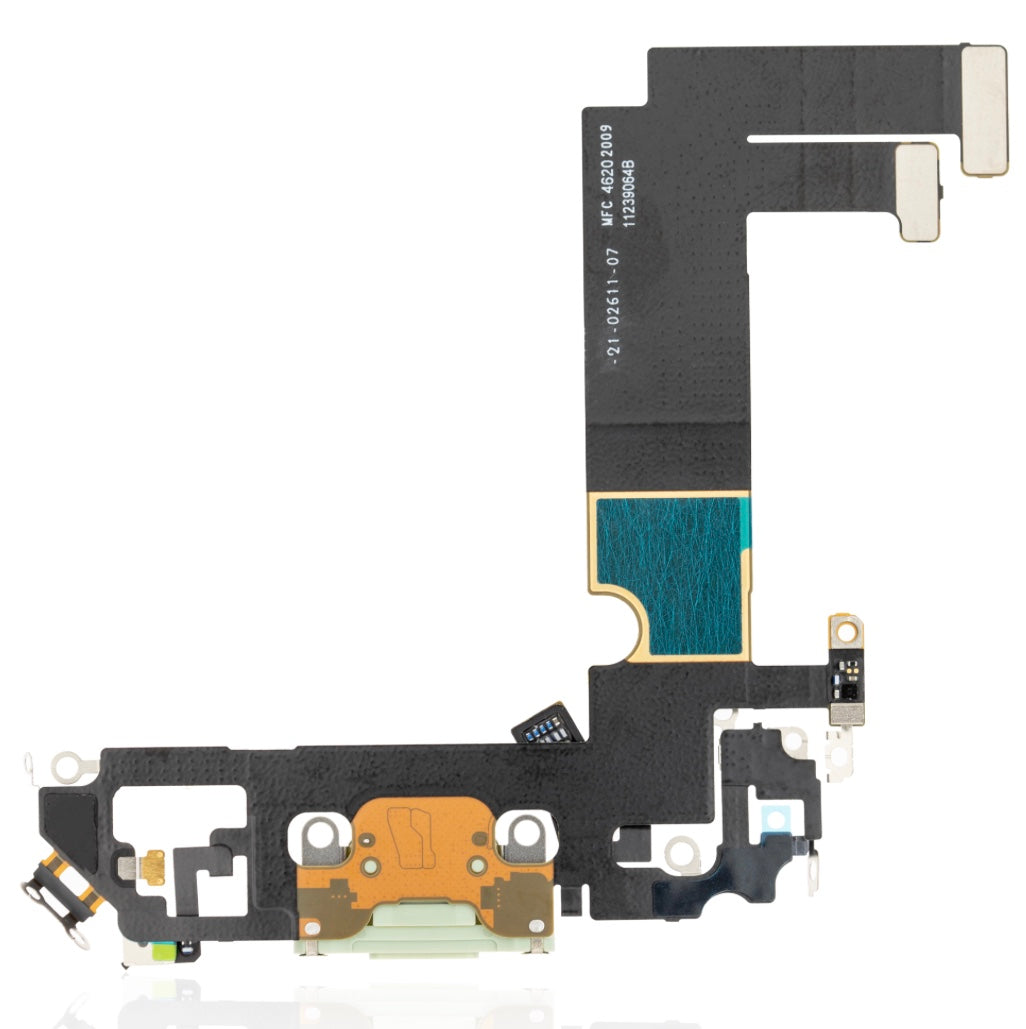 Charging Port Flex Cable Compatible with iPhone 12 Mini – Green USB Connector with Microphone | A2176 A2398 A2399 A2400