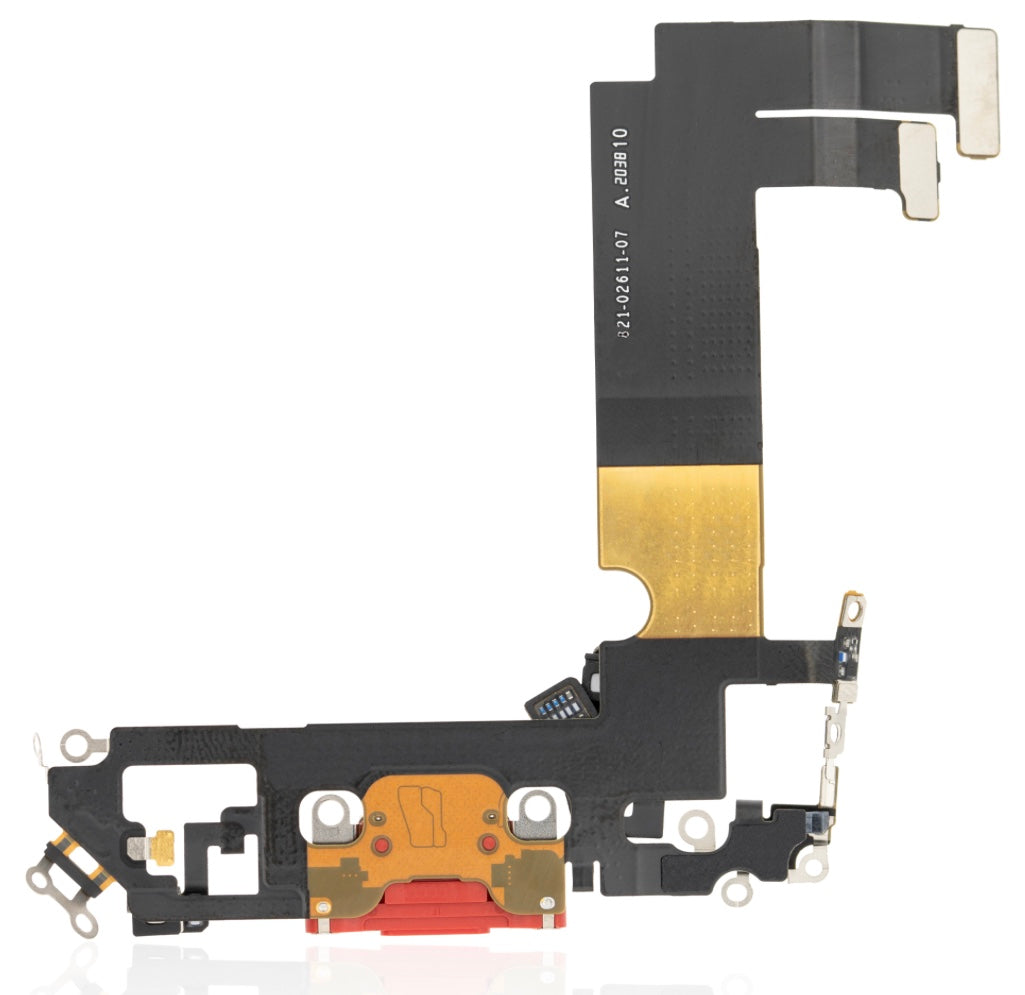 Charging Port Flex Cable Compatible with iPhone 12 Mini – Red USB Connector with Microphone | A2176 A2398 A2399 A2400