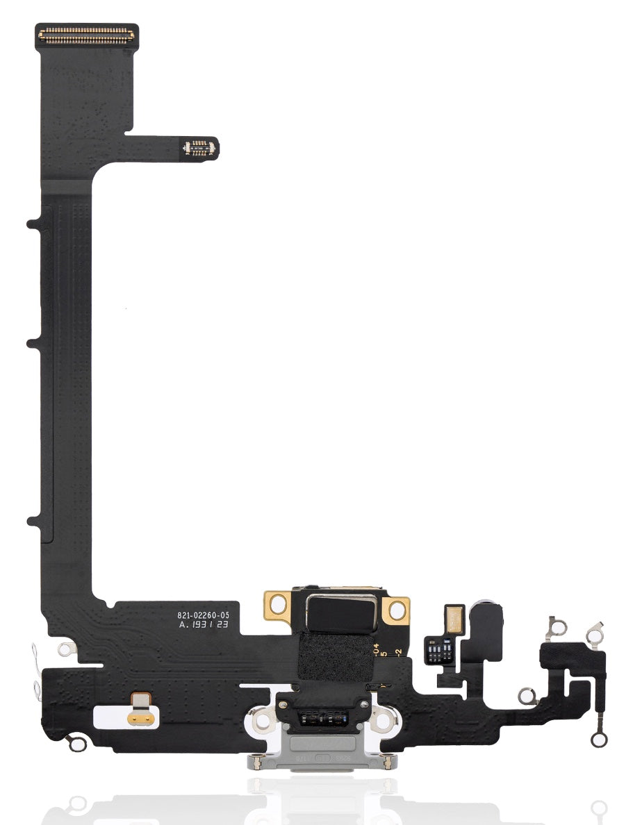 Charging Port Flex Cable Sub Board Compatible with iPhone 11 Pro Max – Silver USB Connector with Microphone | A2161 A2218 A2220