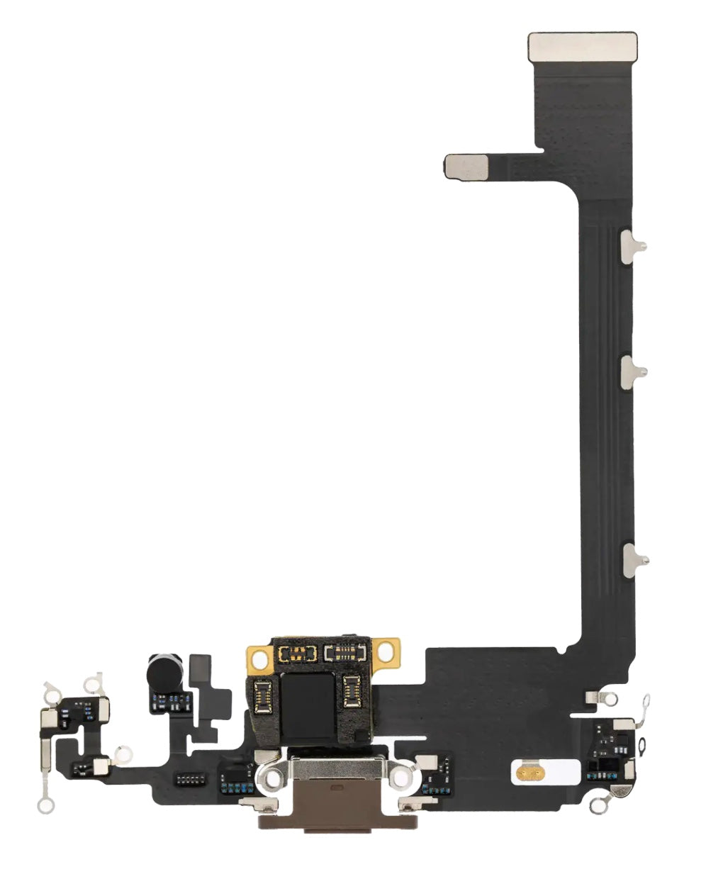 Charging Port Flex Cable Sub Board Compatible with iPhone 11 Pro Max – Gold USB Connector with Microphone | A2161 A2218 A2220
