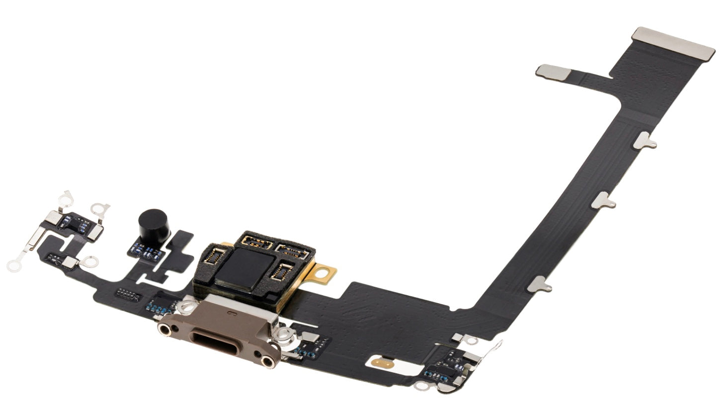 Charging Port Flex Cable Sub Board Compatible with iPhone 11 Pro Max – Gold USB Connector with Microphone | A2161 A2218 A2220