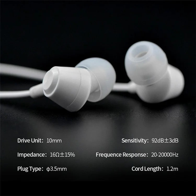 Effortless Joyful Sound | 3.5mm Wired Earphones | 10mm Drivers | Inline Controls | Tangle-Free Flat Cable