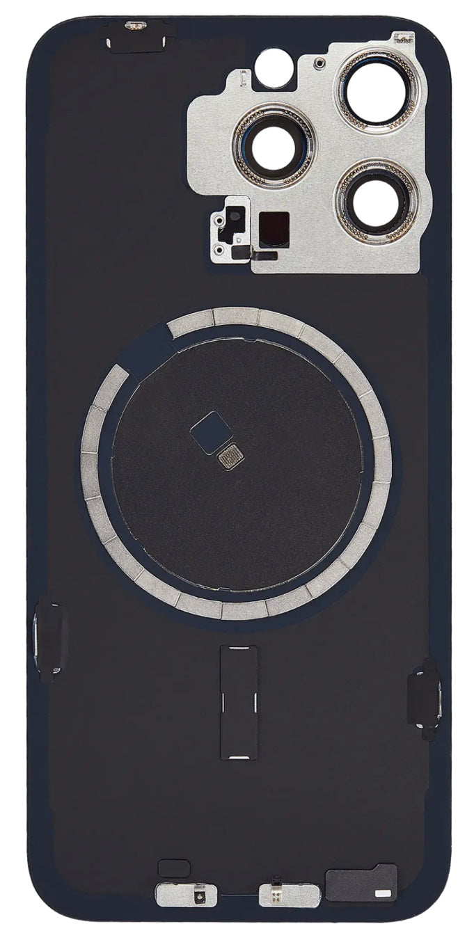 Magnetic Back Glass Housing with Steel Plate – Compatible with iPhone 15 Pro Max – Titanium Blue